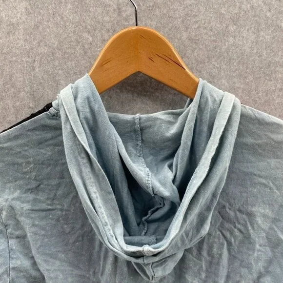 Sacred Threads Jacket Womens M/L Baby Blue Patchwork‎ Embroidered Full Zip Hood - Picture 6 of 9